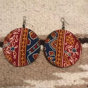 Large Central African cloth earrings